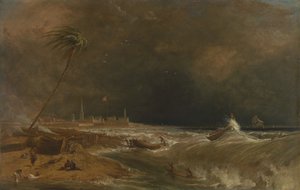 Madras, or Fort St. George, in the Bay of Bengal -- A Squall Passing Off [1833, Royal Academy of Arts, Londres, catálogo de exposición]. de William Daniell