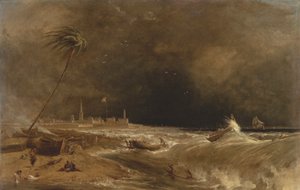 Madras, or Fort St. George, in the Bay of Bengal -- A Squall Passing Off [1833, Royal Academy of Arts, Londres, catálogo de exposición]. de William Daniell
