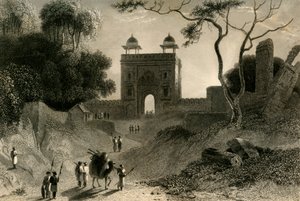 La Puerta de Agra, Chauter Serai, 1835 de William Daniell