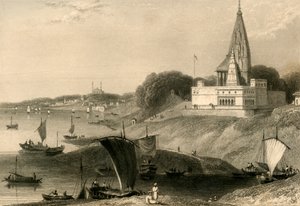 La Pagoda Bernar, Benarés, 1835 de William Daniell