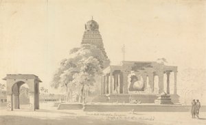 El Gran Toro y la Pagoda de Tanjore de William Daniell