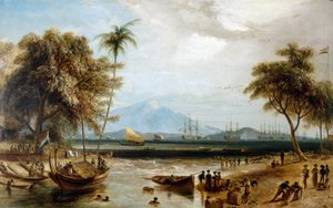 Punto de agua en Anjer Point, en la isla de Java (Indonesia)