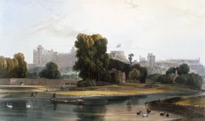Castillo de Windsor desde el río Támesis en Eton, c. 1827-30 de William Daniell