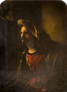 Retrato de un hombre con sombrero emplumado de William Daniels