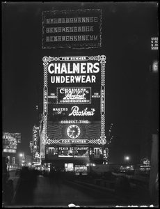 Cartel iluminado para Chalmers Underwear, Nueva York, 6 de enero de 1917 de William Davis Hassler
