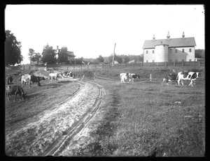 El granero de la granja McCready y la residencia Thomas, Pensilvania, c.1913