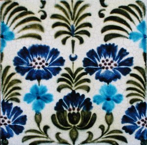 Azulejo con Diseño Floral de Estilo Persa de William de Morgan