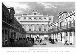 Repositorio de caballos y carruajes de Londres, Grays Inn Road, 1828