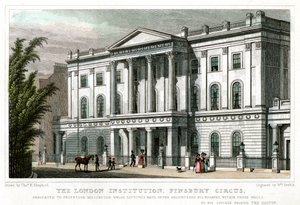 La Institución de Londres, Finsbury Circus, Londres, 1827
