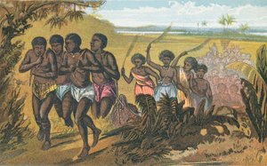 A Sambo Funeral (litografía en color) de William Dickes