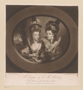 Portret de Mary Gwyn y Catherine Bunbury Sra. Gwynne y Sra. Bunbury, / en los personajes de Merry Wives of Windsor (título sobre el objeto)
