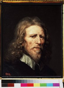 ""Retrato de Abraham van der Doort (circa 1575/1580 -1640), artista holandés"" Pintura de William Dobson (circa 1610-1646) antes de 1640 Dim. 45x38 cm San petersburgo, museo del hermitage
