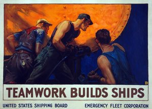 Campaña de Reclutamiento Trabajo en Equipo Construye Barcos, pub. 1917
