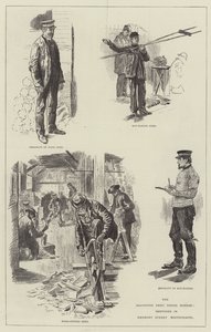 El esquema social del Ejército de Salvación, bocetos en Hanbury Street, Whitechapel