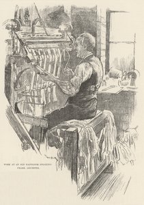 Trabajo en un viejo telar manual de calcetería, Leicester de William Douglas Almond