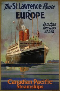 Ruta del San Lorenzo del Pacífico Canadiense a Europa, 1925 de William Dudley Burnett Ward the Younger