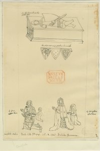 Iglesia de Tamworth - Tumba: calco en tinta, nd [?siglo XVII] (dibujo) de William Dugdale