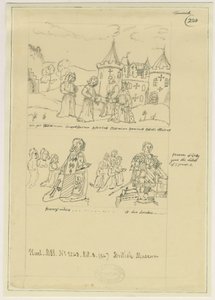 Iglesia de Tamworth - Vidrieras: trazo en tinta, nd [?siglo XVII]