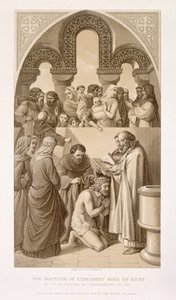 El bautismo del rey Ethelbert (c.552-616) de Kent por San Agustín en Canterbury en 597, de 