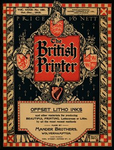 La portada de The British Printer, 1919 de William E Swain