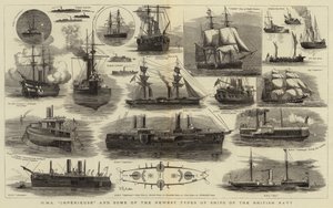 HMS Imperieuse y algunos de los tipos más nuevos de los barcos de la Marina Británica