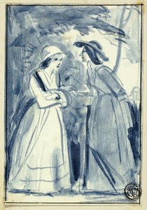 Dos mujeres con vestido de finales del siglo XVIII de William Edward Frost