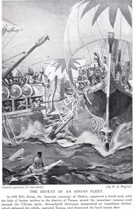 La derrota de una flota jónica, ilustración de 