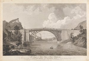 Vista del puente de hierro fundido cerca de Coalbrookdale de William Ellis