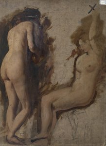 Estudio para una Composición de Figuras - Dos Desnudos Femeninos