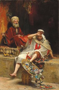 La fortuna de Alnaschar, Las mil y una noches, 1879 de William Ewart Lockhart