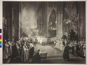 Ceremonia del 50 aniversario del trono de la reina Victoria en la Abadía de Westminster el 21.6.1887 de William Ewart Lockhart