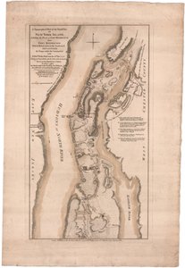 Mapa topográfico de la parte norte de la isla de Nueva York por Sauthier