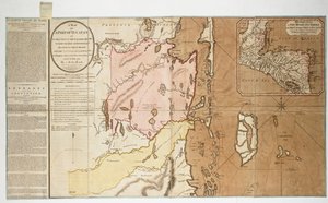Un mapa de una parte de Yucatán o de la parte de la costa oriental dentro de la Bahía de Honduras asignada [sic] a Gran Bretaña para la tala de madera, como consecuencia de la convención firmada con España el 14 de julio de 1786. Por un Hombre de la Bahía. de William Faden