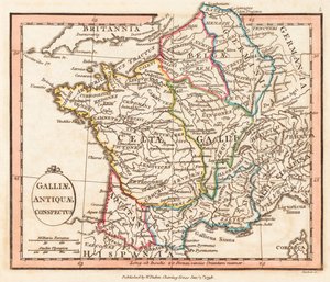 La antigua Galia. Mapa. de William Faden
