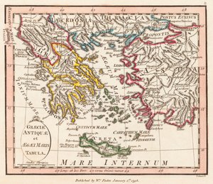La antigua Grecia. Mar Egeo. Asia Menor. Mapa.
