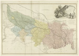 Mapa de la cuenca del Ganges de William Faden
