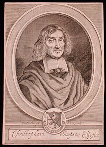 Retrato de Christopher Simpson (c.1605-69) (grabado) de William Faithorne