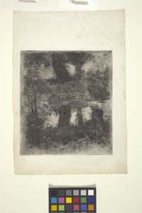 Paisaje con fauno y estanque (paisaje reflejado) (aguafuerte) de William Forsyth