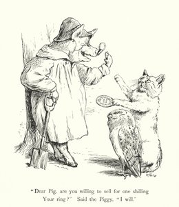 El búho y el gato (grabado) de William Foster