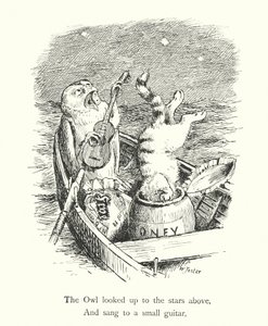 El búho y el gato (grabado) de William Foster