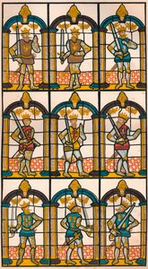 Ventana pintada - Dos condes sajones de Mercia y siete condes normandos de Chester, 1808 de William Fowler