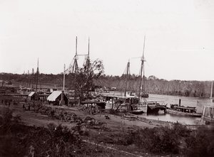 Broadway Landing, río Appomattox, 1864 de William Frank Browne