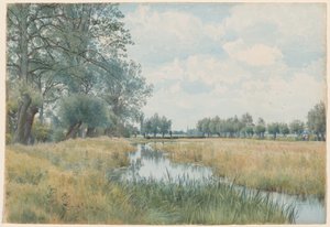Paisaje fluvial cerca de St. Ives, Huntingdonshire