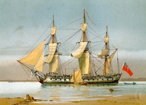 Fragata de 42 cañones de la Royal Navy de William Frederick Mitchell