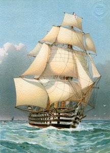 HMS Victoria, buque de guerra de 121 cañones de la Royal Navy, c1859 c1890-c1893 de William Frederick Mitchell