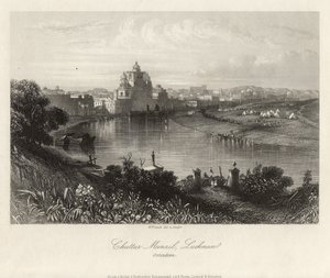 Vista general, al otro lado del Gomati, Chuttur Munzil, Lucknow. de William French