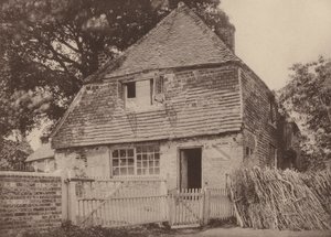 Cottage at Corner of Churchyard, Hellingley, Sussex (foto en blanco y negro) de William Galsworthy Davie