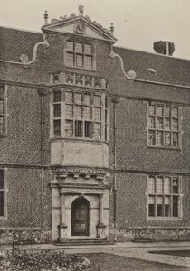 Puerta, Bahía de Entrada, Ala Sur, Cobham Hall (foto en blanco y negro) de William Galsworthy Davie