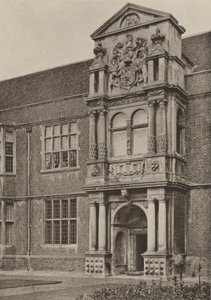 Puerta, Ala Norte, Cobham Hall, Kent (foto en blanco y negro) de William Galsworthy Davie