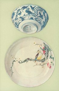 Cuenco, Período de Chia Ching, y Plato, Período de Young Cheng, China